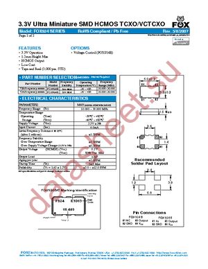 FOX924B-20 datasheet  